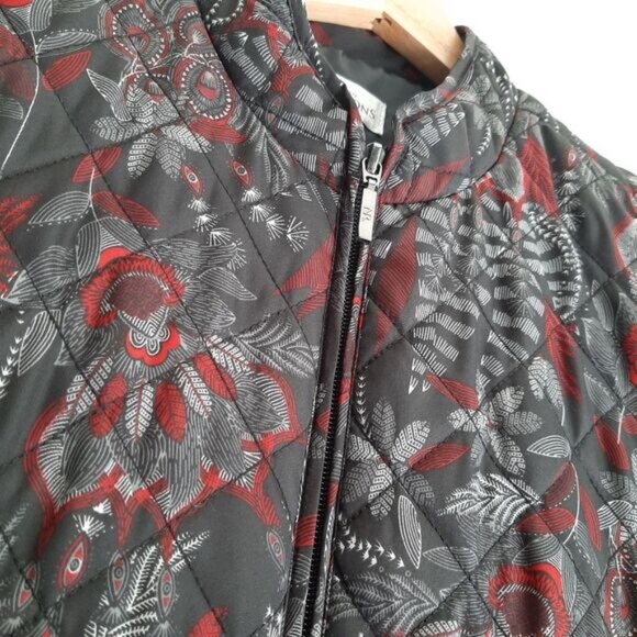 NORTHERN REFLECTIONS Floral Diamond Quilt Full-Zip Vest Blue Sz S - Picture 7 of 12